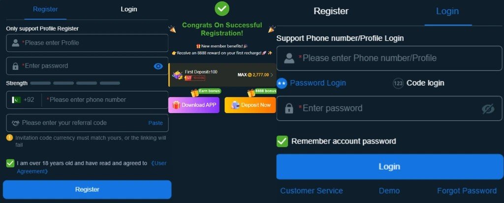 3RR777 Game login page