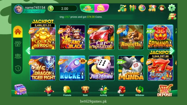 BET629 Game interface