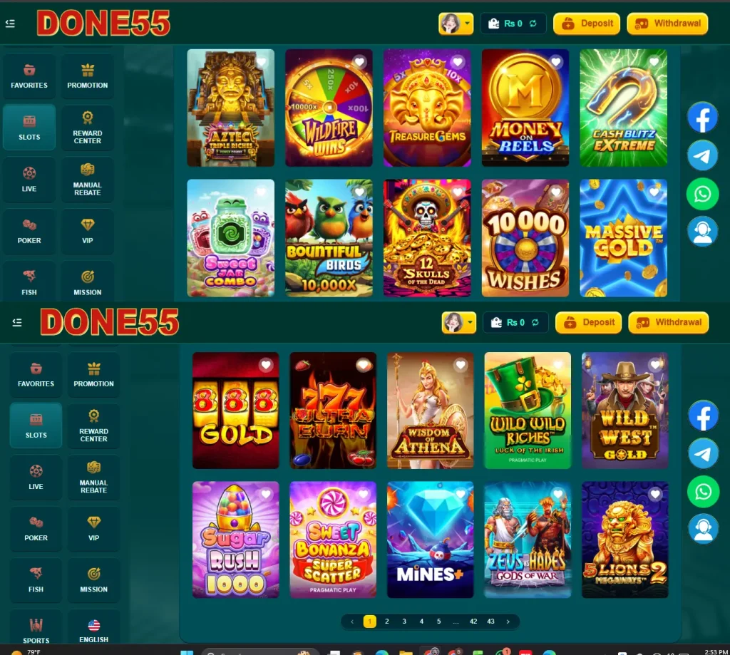 DONE55 Game APK Download interface