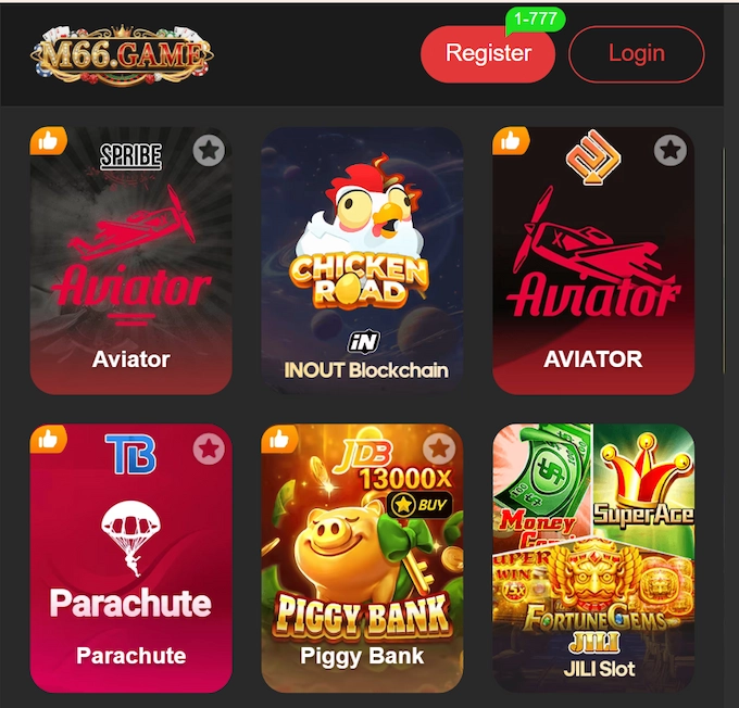 Lists of games that provided by M66 PLATFORM