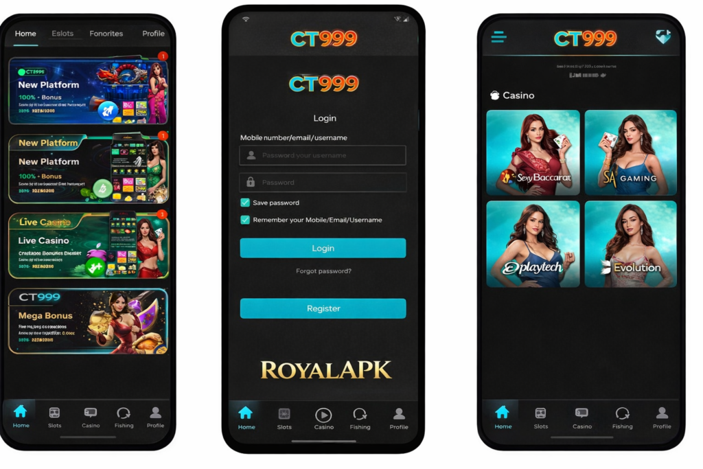 CT999 GAME APK Download New Earning App Login page