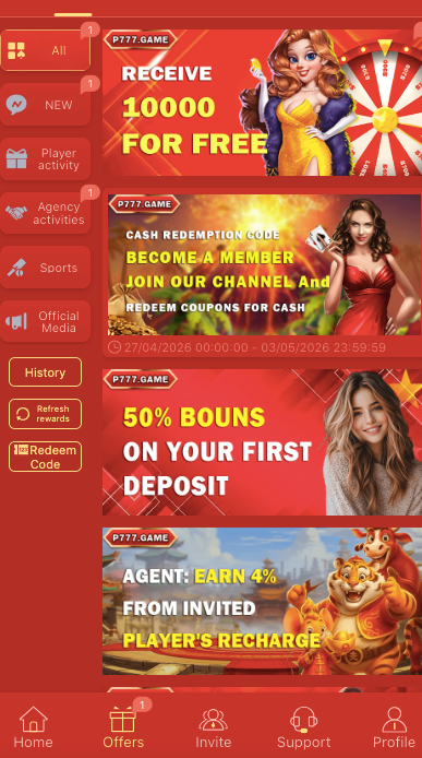 P777  gameplay screen with simple digital activities