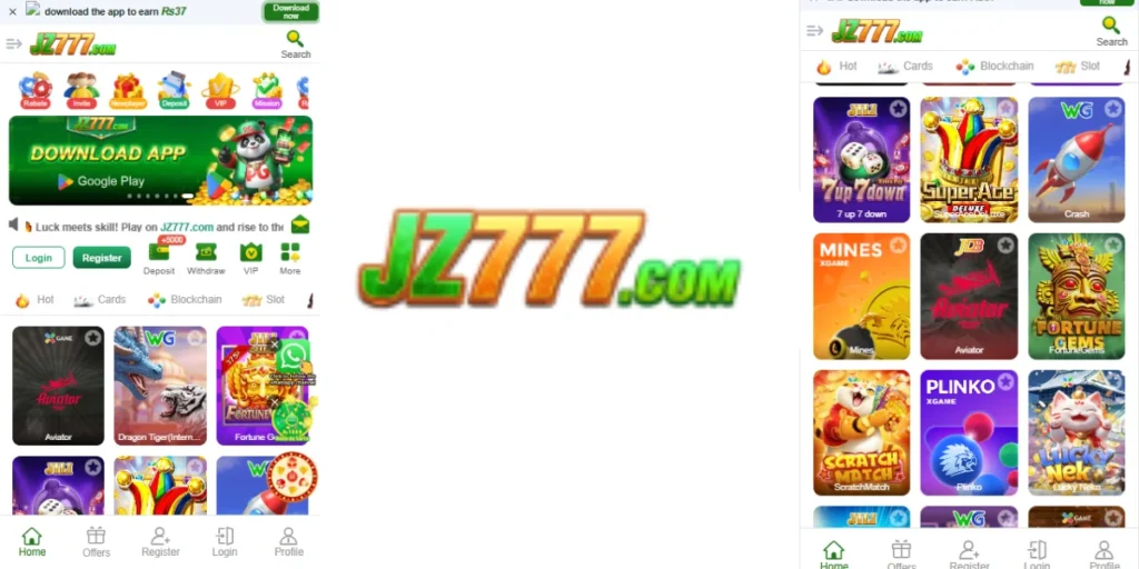 JZ777 Game APK Download Interface