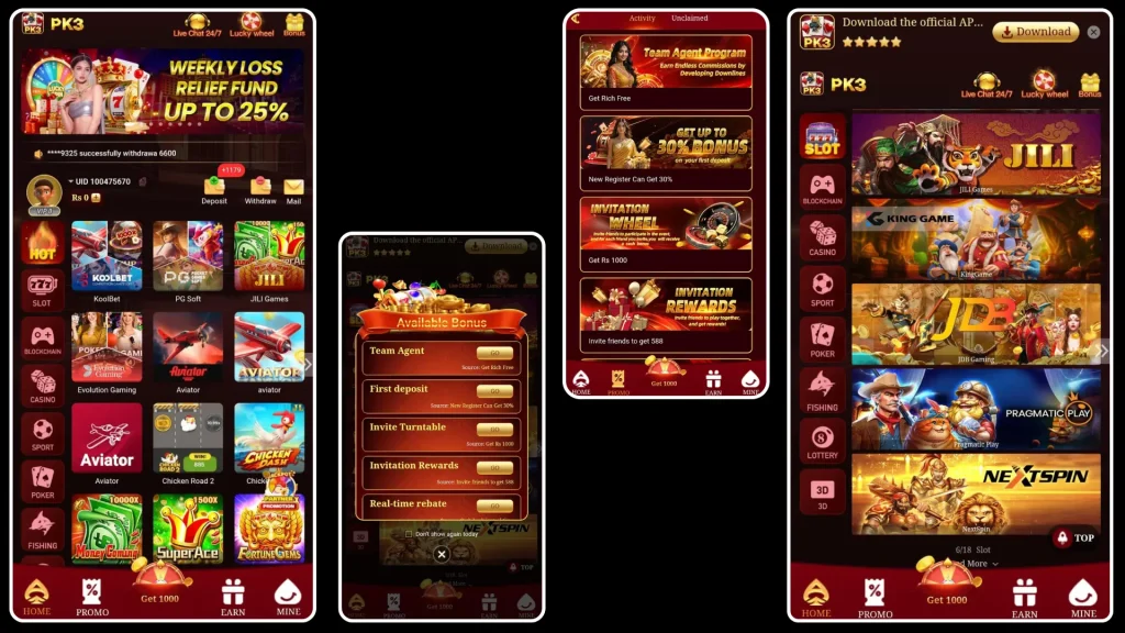 PK3 Game APK Download Latest Interface page