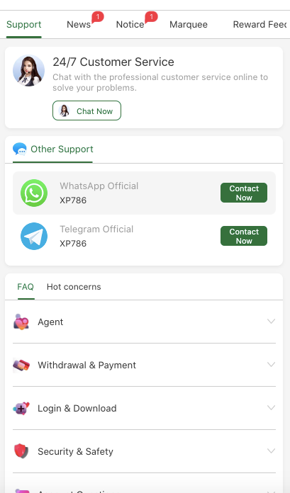 XP786 Customer Support