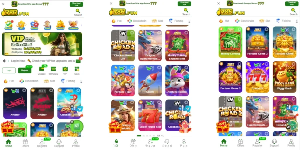 786FUN GAME INTERFACE PAGE APK Latest 2026